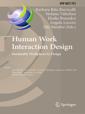 cover image of Human Work Interaction Design. Sustainable Workplaces by Design